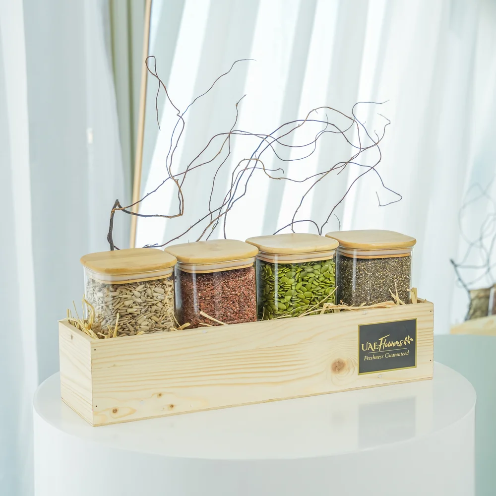 Sets of 250 Gms of Sunflower Seeds, 250 Gms of Flax Seeds, 250 Gms of Pumpkin Seeds and 250 Gms of Chia Seeds