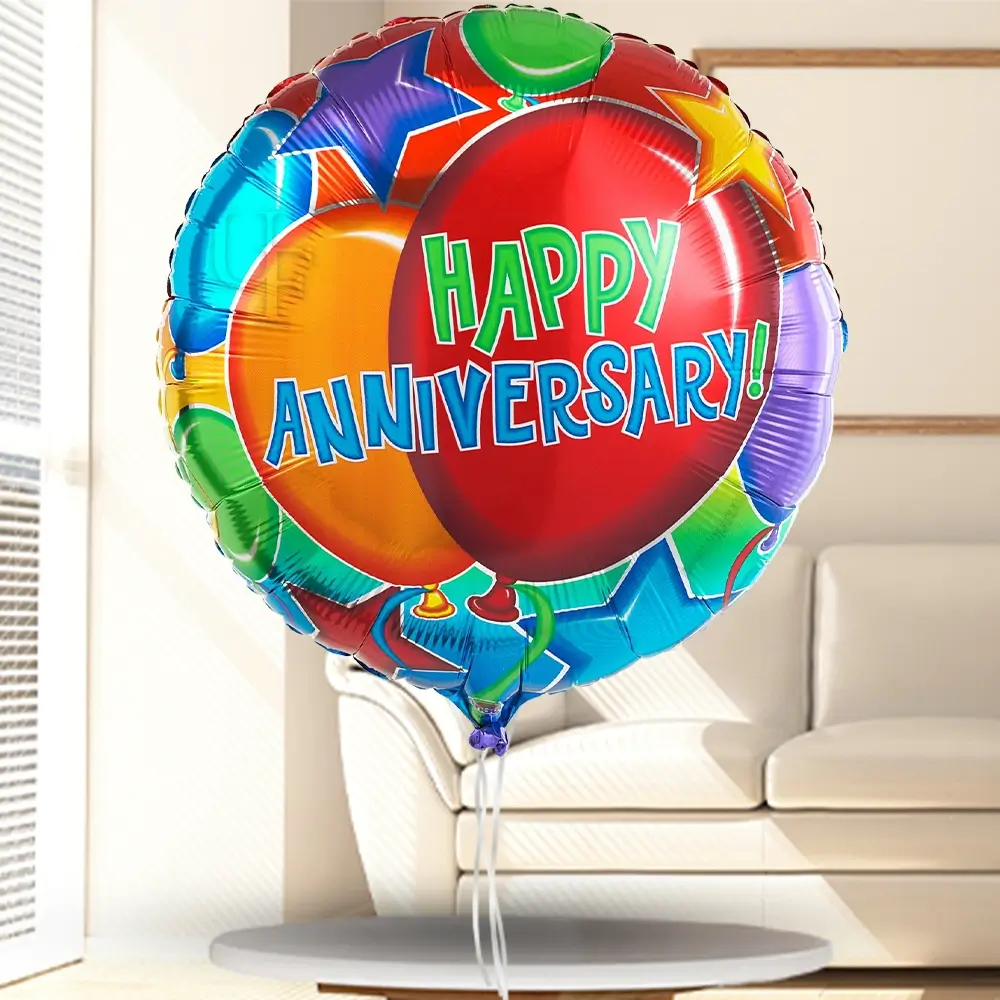 Happy Anniversary Colorful Foil Balloon