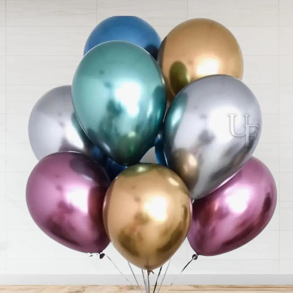 10 pieces of mixed color chrome latex balloons