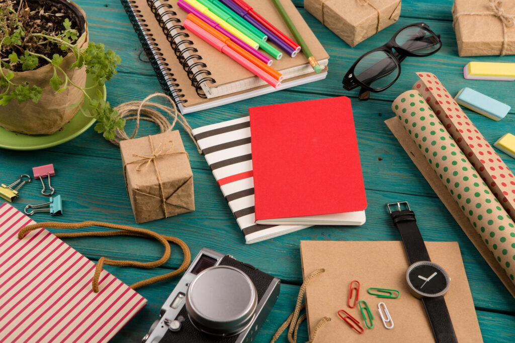 stationary collection on a desk Farewell Gifts for Your Boss